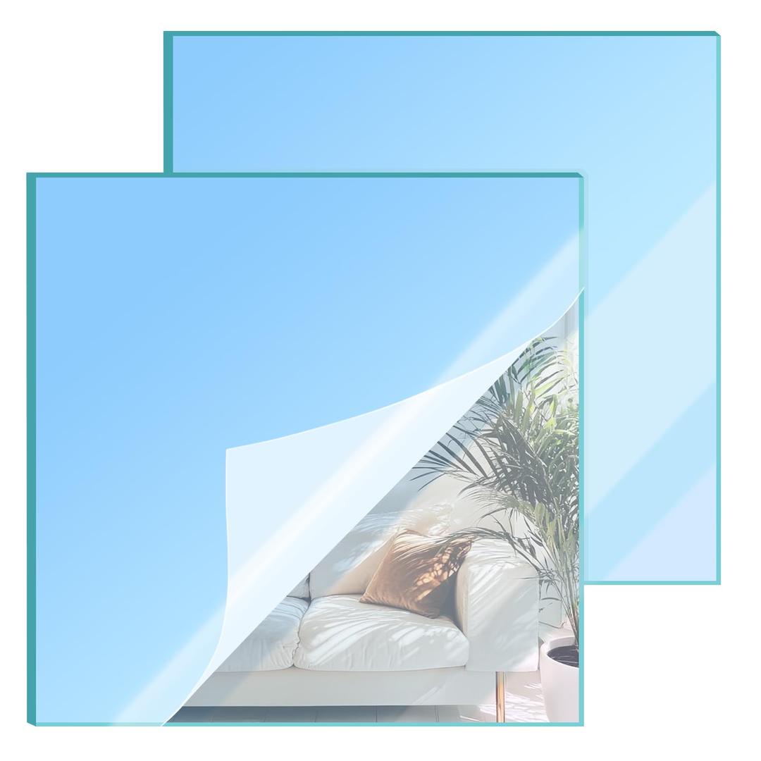 12x12 Inches Light Blue Mirror Acrylic Sheet  2 Pcs Reflective Acrylic Panel for DIY Crafts, Home Dcor & More (30x30 cm)