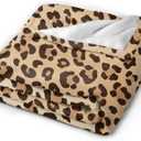 Leopard Print Throw Blankets All Season Ultra Soft Warm Fleece Blanket for Home Bed Sofa Couch Chair Outdoor Travel Camping 50x40 Inch