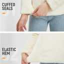 baleaf Women's Quarter Zip Sherpa Fleece Pullover Lightweight Fuzzy Winter Warm Sweatshirt with Zipper Kangaroo Pocket (White, XXL)