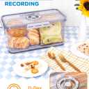 Dynta Bread Box 2 Pack Bread Storage Container Airtight Recording Time Bread Box for Kitchen Countertop Plastic Bread Keeper with Lid for Homemade Bread, Toast, Loaf, Cookies