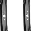 42 Inch Toothed Mulching Mower Blades for Cub Cadet MTD Troy Bilt 942-04308 942-04308-X 942-04126 742-04126 942-04308-X LTX1040 LTX1042KW T105 T130 42" Deck Lawn Mower (6 Point Star), Black