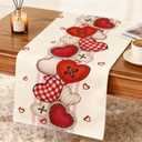 2 x Valentine's Day Table Runner with Heart-Shaped Buttons - 13x72 Inch Romantic Valentine Decorations for Dining Table, Home & Party, Indoor Valentine's Day Table Decoration