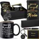 Shellwei 6 Pcs Employee Appreciation Gifts for Men Thank You Gifts for Male Coworker Manager Teacher Boss Father's Day Dad gift Mug Tumblers Leather Inspirational Notebook Keychain Pen Card Box