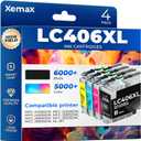 LC406XL Ink Cartridges 4 Pack (21000 Pages) Compatible with MFC-J4335DW for Brother LC406XL LC406 Ink Work for MFC-J4335DW, MFC-J4345DW, MFC-J4535DW, MFC-J5855DW, MFC-J5955DW, MFC-J6555DW, MFC-J6955DW