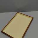 Oirlv Wood Flat Jewelry Tray Stackable Jewelry Drawer Organizer Showcase Jewelry Holder (Creamy-white flat tray)