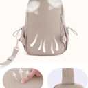 Wandering Nature Sling Bag for Women Lightweight Quilted Crossbody Bag Fits for 11" Tablet with Breathable Back Panel Anti Theft Pocket Padded Strap USB Charge Port, Ideal for Travel, Daily Use (Beige)