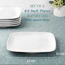 DELLING Appetizer Plates - 6.5 in Ceramic Small Plates for Dessert -Square Serving Plates - White Kitchen Dinnerware Dishes Set for Snacks, Appetizer, Side Dishes- Serving Platter Set of 6