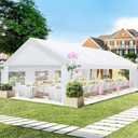 COBIZI 13X16 Party Tent Heavy Duty, Tents for Parties with 6 Removable Sidewalls & 4 Built-in Sandbag, Event Wedding Tent, UV 50+, Waterproof, White