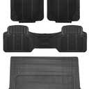 FH Group Climaproof Trimmable Non-Slip Vinyl Floor Mats Full Set - Universal Fit for Cars Trucks and SUVs (Black) F11306 + F16400