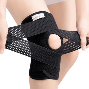 Galvaran Knee Brace with Side Stabilizers for Meniscal Tear Knee Pain ACL MCL Arthritis Injuries Recovery, Breathable Adjustable Knee Support for Men and Women (S, Black)