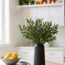 Black Ceramic Vase, 8 Inch Conical Flower Vase for Pampas Grass, Modern Minimalist Ribbed Decorative Vase for Living Room Table, Shelf Decor