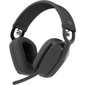Logitech Zone Vibe 100 Lightweight Wireless Over Ear Headphones with Noise Canceling Microphone, Advanced Multipoint Bluetooth Headset, Works with Teams, Google Meet, Zoom, Mac/PC - Graphite