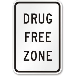 4 Drug Free Zone Signs