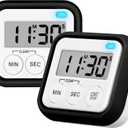 Timer, Kitchen Timers for Cooking Classroom Timer for Kids Teachers Magnetic Digital Timers 2 Pack, Black