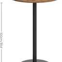 YATINEY Bar Table, Round Bar Table, Counter Height Table, Pub Cocktail Table, Metal Frame, for Bistro, Dining Room, Living Room, Terrace, Rustic Brown and Black BT05BR, 21.7 inches diameter x 39.4 inches height