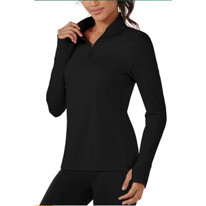 TACVASEN Women's Fleece Pullover Quarter Zip Sweatshirt Thermal Shirts Long Sleeve Athletic Tops, Small 