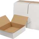 CRUGLA 7x7x2 White Shipping Boxes Set of 40, White Corrugated Cardboard Boxes for Small Business Shipping Mailing Packing