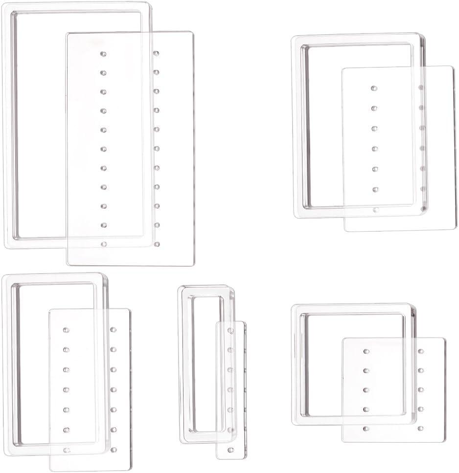 BENECREAT 5 Sets 5 Sizes Earring Card Drill Guides, Acrylic Earring Card Punch Tool for Earring Jewelry Display Cards Making, Hole: 2mm