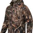 ReFire Gear Men's Soft Shell Military Tactical Jacket Outdoor Camouflage Hunting Fleece Hooded Coat