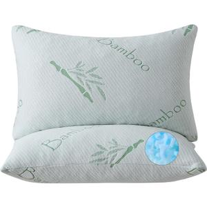 Memory Foam Pillows Queen Size set of 2, Shredded Memory Foam Bed Pillow for Sleeping, Adjustable Fluffy Pillow with Cooling Breathable Cover for All Sleepers, Hotel Quality Rest Pillow Queen 2 Pack