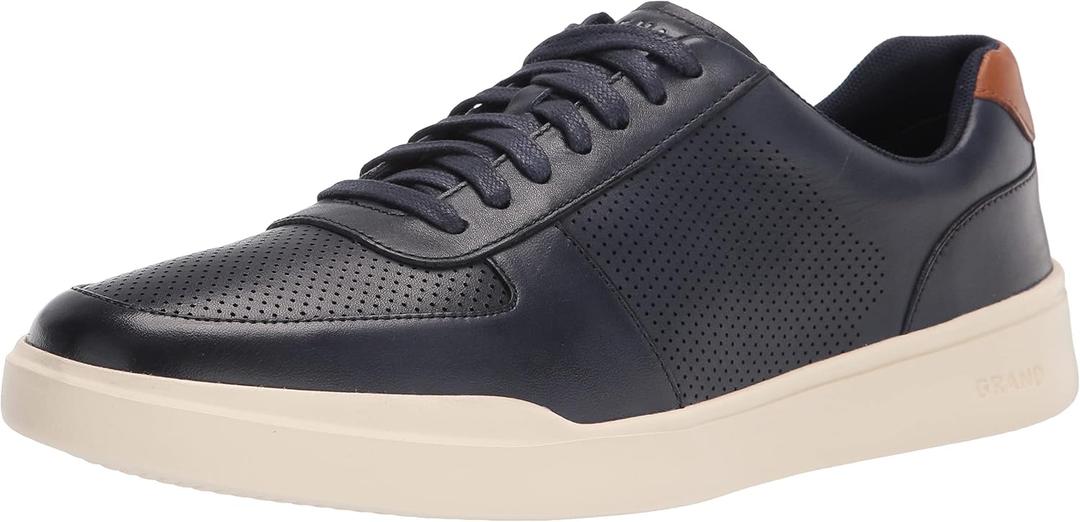 Cole Haan Men's Grand Crosscourt Modern Perforated Sneakers, Peacoat/ British TAN, 9-M US
