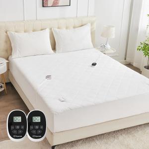 Heated Mattress Pad Queen 60"80", Bed Warmer with Memory&Preheat Functions, Electric Mattress Pad Dual Control 12 Heat Settings 12-Hour Auto Off 13ft Extra Long Cord Fits 18-24" Deep Pocket