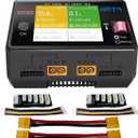 HOTA D6 Pro Lipo Battery Charger AC200W DC650W 15A Dual Channel Smart Charger Quad Multi-Functions Charging for Nicd LiHv NiMH Lipo Battery RC Drone RC Car Parts