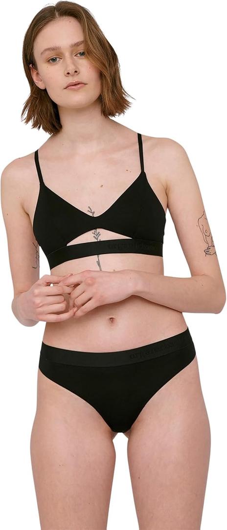 Organic Basics Women's Soft Touch Thong Underwear (XX-Large, Black)
