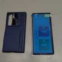 GBEE Kickstand Case for Samsung Galaxy Z Fold 5 with Card Holder, Built-in Slide Lens Cover & Screen Protector & Hinge Protection, Shockproof Rugged Stand Wallet Phone Case for Samsung Z Fold 5, Blue