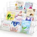 ANBOXIT Greeting Card Display Stand, Metal Rack Holder Organizer | for Retail Stores Vendors, Postcards, Stickers, White - 4 Tier