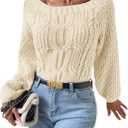 ZAFUL Women's Cropped Knit Sweater Boat Neck Long Sleeve Pullover Jumper Top XL