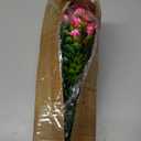 Grunyia 10 Bundles Artificial Fake Flowers, Faux Outdoor Plastic Plants UV Resistant Shrubs Outside Indoor Decorations (Pink-Eucalyptus)