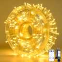 JMEXSUSS 400 LED Christmas Lights Indoor Outdoor, 132 ft Warm White String Lights Plug in with Remote, 8 Modes Twinkle Christmas Tree Lights for Bedroom Outside Patio Home Party Xmas Holiday Decor