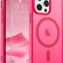 SUPFINE Magnetic for iPhone 13 Pro Max Case (Compatible with MagSafe) (Military Grade Drop Protection) Slim Translucent Matte Shockproof with Anti-Fingerprint Phone Case,Hot Pink