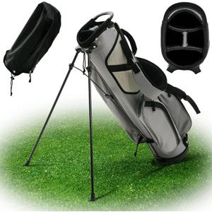 Ultra-Lite Golf Stand Bag - 3 Lbs, 4 Way Divider Portable Golf Club Carry Bag, Water-Repellent Golf Travel Case with Rain Hood, Golf Gifts for Men and Women