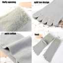 Pursuestar 2 Pairs Five Finger Toe Socks Fuzzy Cuff Soft Fluffy Winter Warm Comfy Socks for Women Girls, US Women Shoe Size 5-11