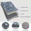 SERISSA 2x3 Washable Small Entry Rug,Soft Non Slip Indoor Boho Throw Rug for Entryway Kitchen Bedroom Dorm Bedside Front Door,Moroccan Geometric Carpet,Blue Grey