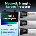 [2 Pack] Magnetic Hanging 24 Inch Computer Privacy Screen for 16:9 Aspect Ratio Widescreen Monitor, Eye Protection Anti Glare Blue Light Computer Monitor Privacy Filter, Removable 24 in Protector Film