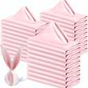 60 Pack Satin Table Cloth Napkins, 17x17 Inch Blush Pink Silky Wedding Napkins Cloth Washable, Luxury Dining Table Cloth Napkins Set for Birthday Holiday Party Dinner Restaurant