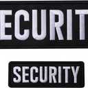 Security Embroidered Patches Hook and Loop, Durable Fabric Security Patch for Officer Guard Uniforms Vest, Jacket, Carrier, Hat, One Small and One Large Black