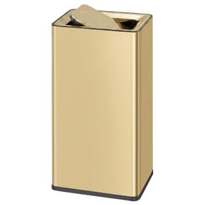 Brushed Gold Bathroom Trash Can with Swing Lid 8Gallon,Stainess Steel Rectangle Garbage Can Wastebaskets for Kitchen Home Office Restaurant Commercial Using (Gold)