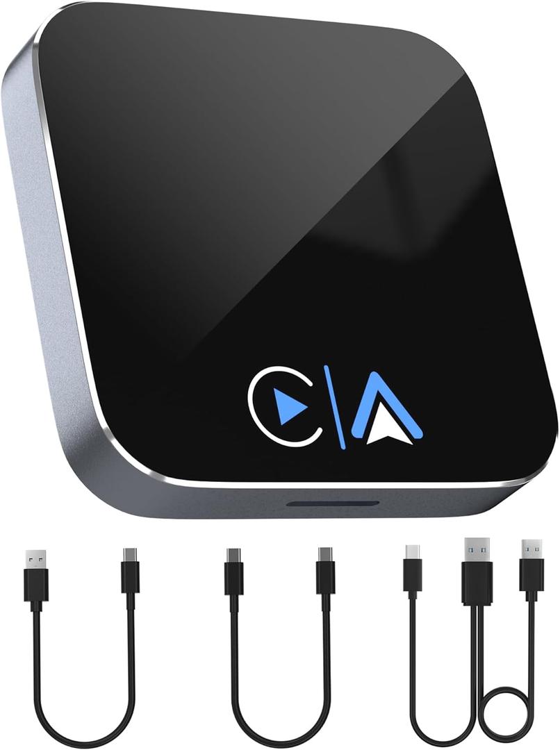 Wireless CarPlay and Android Auto Adapter Streaming Video Fits Netflix/YouTube/TikTok/TF Card, Upgrade Plug & Play Car Video Box, Converts Wired to Wireless CarPlay Adapter for Android 10.0 & iOS 10+