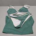 3 Piece Swimsuits for Women Color Block High Waisted Bikini Sets Thong Sexy Bathing Suit Cover Up Skirt (Large)