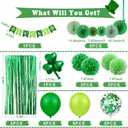 St Patrick's Day Decorations Kit, 37 Pcs Saint Patricks Day Shamrock Decorations Foil Fringe Curtains, Tissue Poms, Paper Fan, Lucky Banner, Foil Balloons Decor for Home Party Supplies