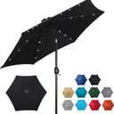 Blissun 7.5 ft Solar Umbrella, 18 LED Lighted Patio Umbrella, Table Market Umbrella