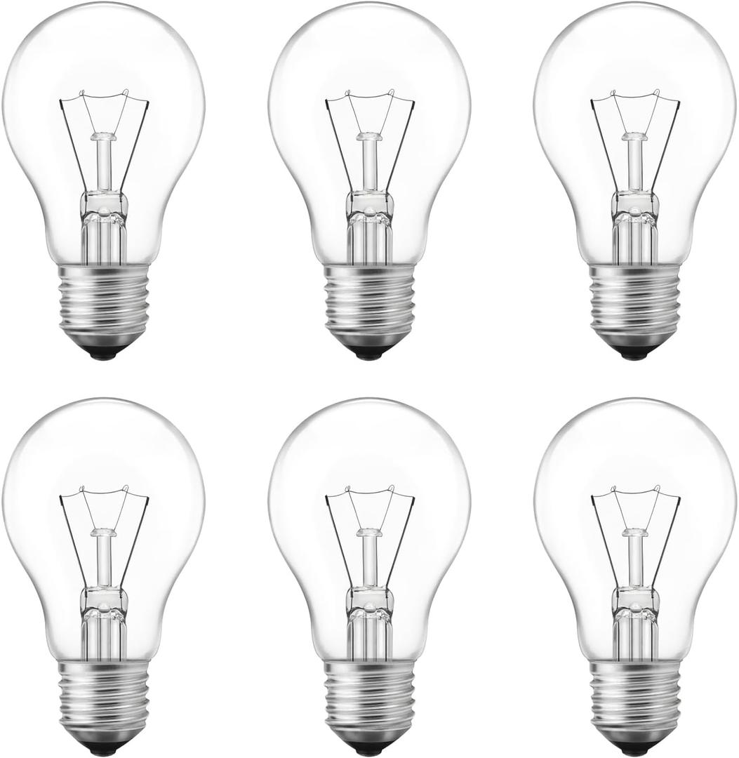 75 Watt Incandescent Light Bulbs, A19 Incandescent Bulb 60+ watts, Shatter-Resistant and Durable, Warm White Light (6-Pack)