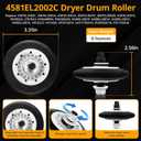 Dryer Roller Repair Kit For LG Kenmore Dryers 4581EL2002C Dryer Drum Roller 4581EL2002L,4581el3001e, 4400EL2001A Dryer Belt Upgraded 4561EL3002A Dryer Idler Pulley Ball bearing By WFRWFR