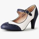 J. Adams Kym Mary Jane Shoes Women Oxford Pumps - Cute Low Kitten High Heels - Retro Vintage Shoes for Women 1950s Mary Janes Round Toe Shoe with Ankle Strap, 8