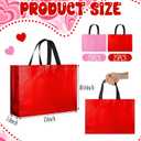 SATINIOR 50 Pcs Mother's Day Party Gifts Bags Pink and Red Large Non Woven Tote Bags Reusable Gift Bag with Handles for Goodie Shopping Holiday Birthday Party Favor