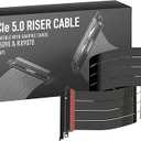 LINKUP PCIE 5.0 Riser Cable | for Vertical GPU Mount | Straight | Graphics Card GPU Ready | Usable with PCIe 4.0 & RX9070/ RTX5090 | 60cm (Total Length: 64cm)